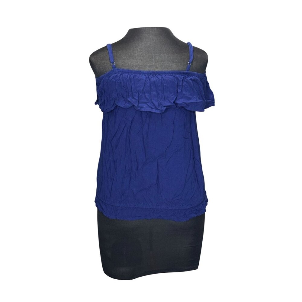 Epic Threads Womens Ruffled Off-Shoulder Blue Top XL - Picture 3 of 7